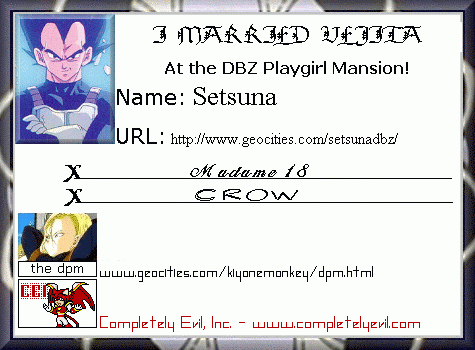 I married Vegita at the DPM!