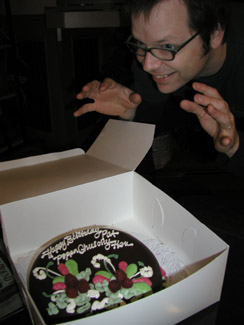 watch as patrick stalks the elusive birthday cake