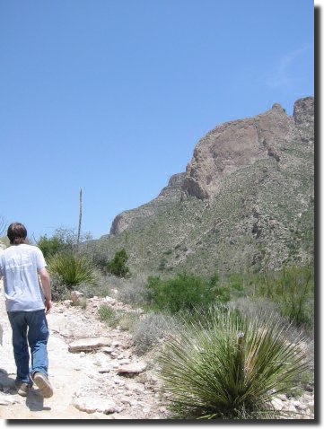 Hiking up the trail.