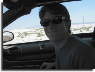 Scott in the car.