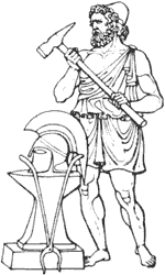 Hephaestus working on Achileas weapons
