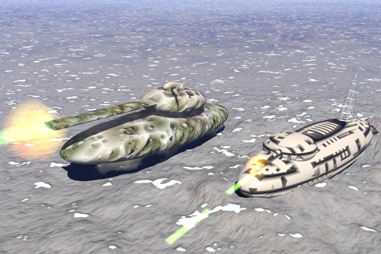 Heavy Grav Tank INTREPID and APC ASTRIN engaging contacts