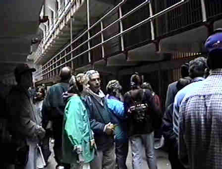 The people wearing a walkman on tour of Alcatraz