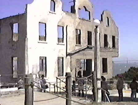 Burned out wardens house at Alcatraz