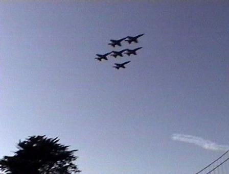 Fleet flying over