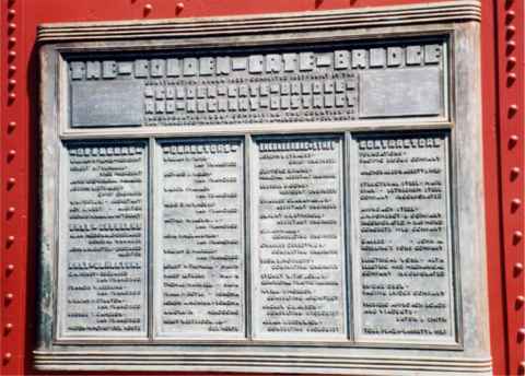 Golden Gate plaque