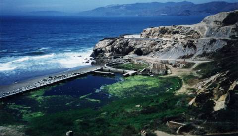 Sutro Baths with water in them.