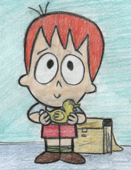 Mike Believe holds out his duck