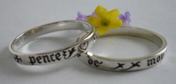 Pencez de Moy Think of Me French Posey Ring (shown in sterling silver)