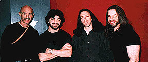 Liquid Tension Experiment (from L-R): Tony Levin (bass/Chapman Stick), Mike Portnoy (drums/percussion), Jordan Rudess (keyboards), John Petrucci (guitars)