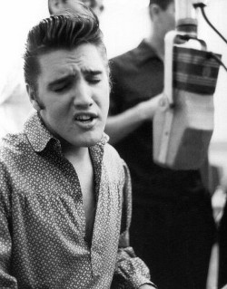 Elvis Recording Song in the 50s.