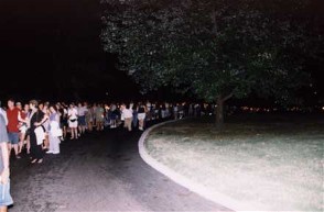 Elvis fans participating in the Candlelight Vigil