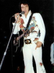 Elvis in concert in 1977.