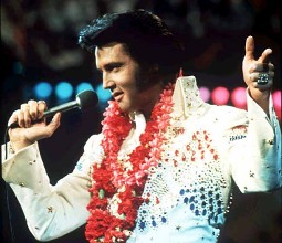 Elvis during the Aloha concert