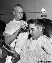 Elvis getting haircut