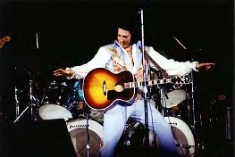 Elvis onstage in 1976.
