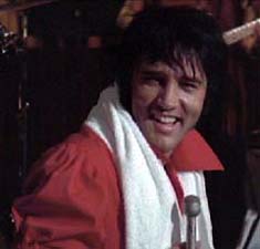 Elvis rehearsing for Vegas show.