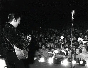 Elvis during a 1950s concert