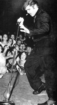 1950s Elvis Setting The Stage On Fire