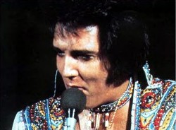 Elvis up close on stage.