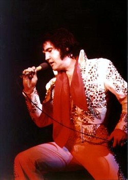 Elvis during a concert in the mid 70s.
