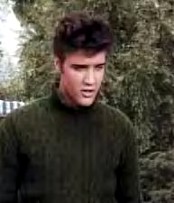 Elvis wearing a sweater.