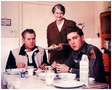Elvis with his father and grandmother