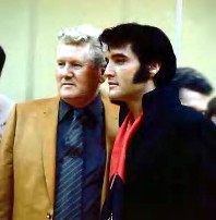 Elvis in the late 60s with his father, Vernon.