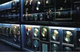 Wall of gold records at Graceland