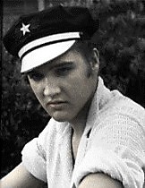 Elvis on his motorcycle.