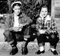 Teenage Elvis with a girlfiend.