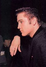 Upclose shot of a young Elvis.