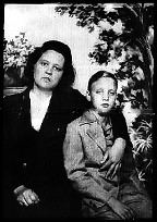 Elvis as a boy with his mother.