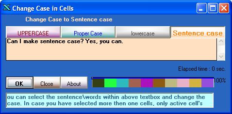 Change case cells