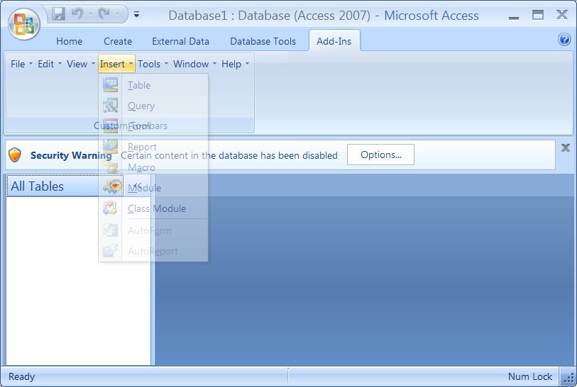 Database Menu-2003