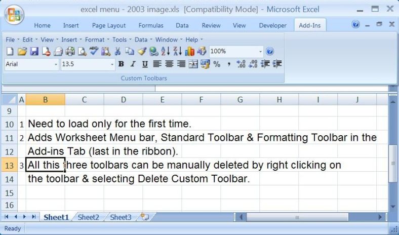 Excel Menu 2003 for Excel-2007