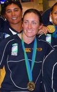 Tricia Brown now a World Cup winner in Sevens Rugby and Gaelic Football. Photo from ARU website