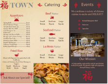 Menu fold out for Town Restaraunt