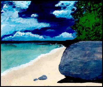 Acrylic Beach Scene '88