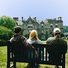 Pop, Marianne, and James enjoying the view of Ballynahinch Castle in Recess, County Galway, Connemara