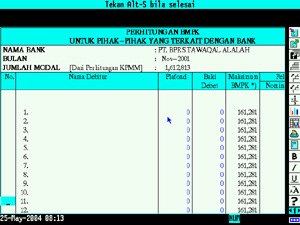 panel pengisian data pelanggaran BMPK