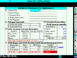 Panel pengisian data tambahan untuk data pengawas dll.