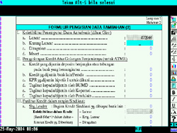 Panel pengisian data tambahan kolektibilitas dll.