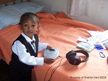 Johnathan playing with Sharlot's CD Player (Spring 2004)