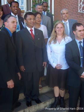 Sharlot with the President.  (Spring 2004)