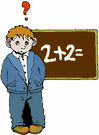 Little boy at chalk board