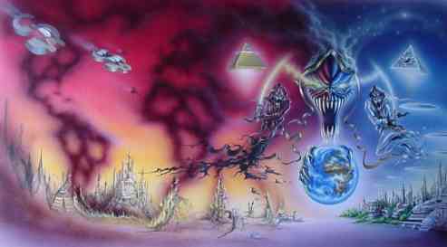 "No World Order" Gesamtcover - gezeichnet von Derek Riggs