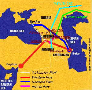 Caucasian Oil Pipes - Map
