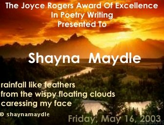 The Joyce Rogers Award of Excellence In Poetry Writing