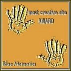 Blue Memories Most Creative Site Award